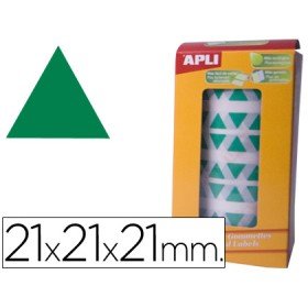 Etiquetas Apli Autoadesivas Triangulares 21X21X21 Mm Verde em Rolo de 2832 Etiquetas