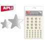 Etiquetas Apli Estrela Prata Bolsa com 3 Folhas