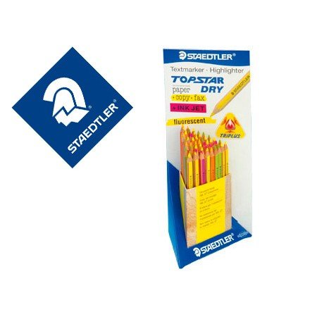 Expositor de 48 Lapis de Cor Fluorescente Staedtler Top Star Dry