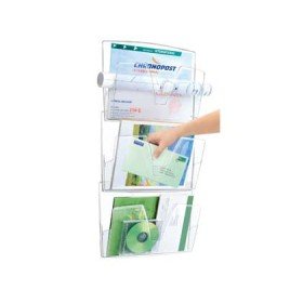 Expositor Mural Cep de Parede 3 Bandejas Din A4 Transparente 361X86X718 Mm