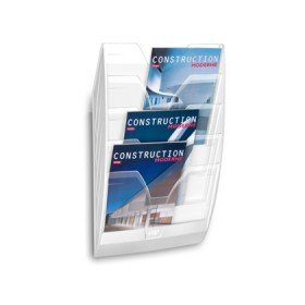 Expositor Mural Cep de Parede com 5 Compartimentos Transparente E Branco 580X122X350Mm