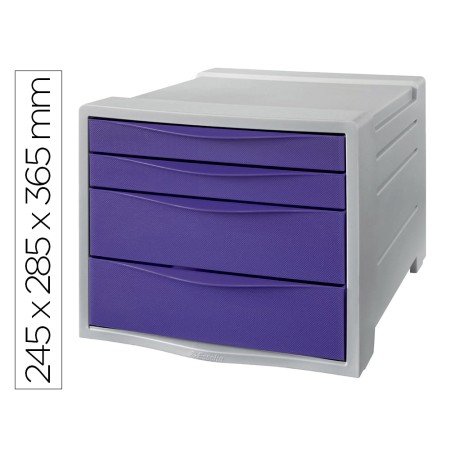 Ficheiro de Gavetas de Secretaria Esselte Colour Breeze Plastico 4 Gavetas Cor Lavanda