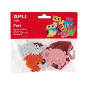 Figura em Feltros Apli com Forma de Animais Bolsa de 18 Unidades