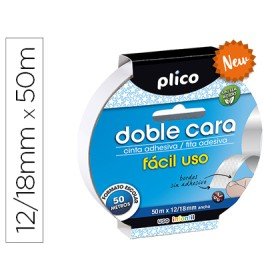 Fita Adesiva Plico Dupla Face Facil Uso 12/18 Mm x 50 M