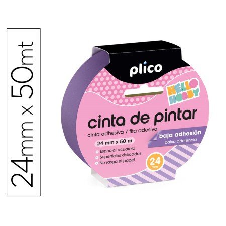 Fita Adesiva Plico Para Pintor Baixa Aderencia 50 Mt x 24 Mm