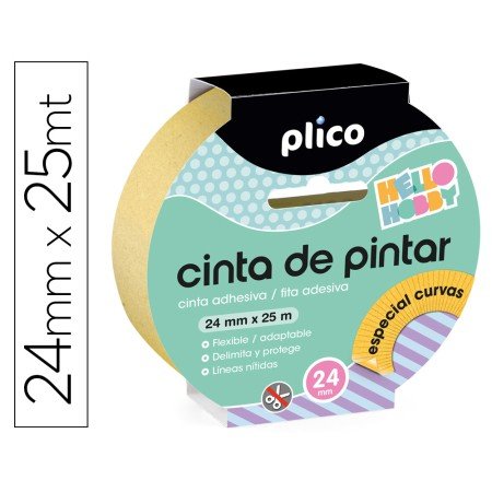 Fita Adesiva Plico Para Pintor Especial Curvas 25 Mt x 24 Mm