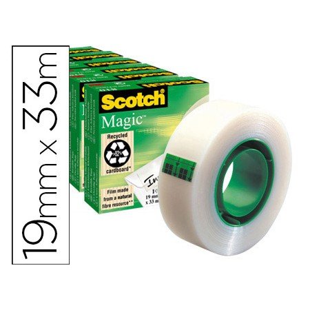 Fita Adesiva Scotch Invisivel 33 Mt x 19 Mm Pack 6 Rolos