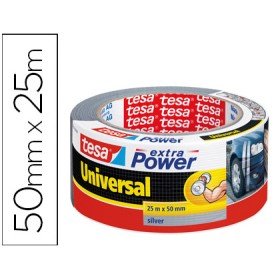 Fita Adesiva Tesa Americana 25 Mt x 50 Mm Extra Power Cor Prata