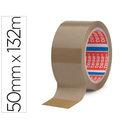 Fita Adesiva Tesa Polipropileno Castanha 132 Mt x 50 Mm