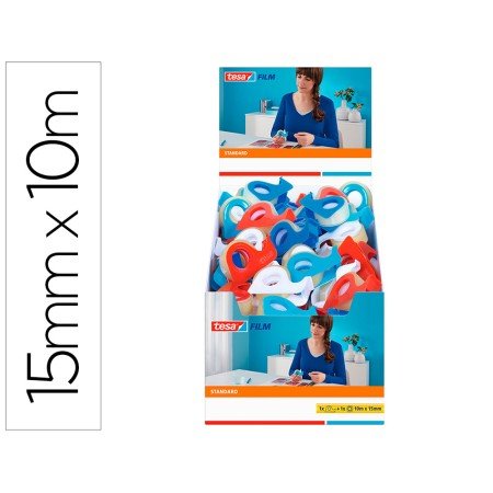 Fita Adesiva Tesa Standard 10 Mt x 15 Mm com Dispensador