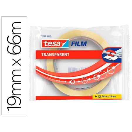 Fita Adesiva Tranpartente Tesa 66 Mt x 19 Mm