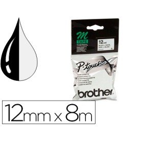 Fita Brother M-K231 Preto-Branco 12 Mm x 8 Mt Consumiveis Para Maquina de Gravar Pt-65/75/85/110