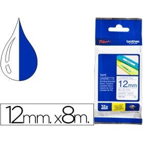 Fita Brother Tz-233 Laminada Branco-Azul 12Mm x 8M