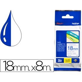 Fita Brother Tz-243 Laminada Branco-Azul 18Mm x 8M