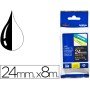 Fita Brother Tz-355 Laminada Preto-Branco 24Mm x 8M