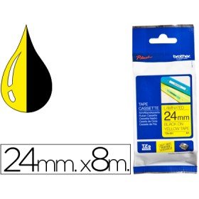 Fita Brother Tz-651 Laminado Amarelo-Preto 24Mm x 8M