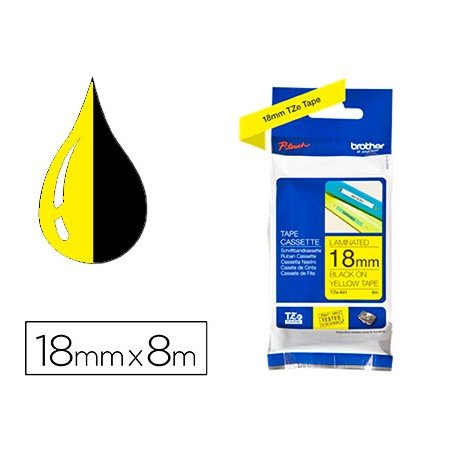 Fita Brother Tze-641 Amarelo-Preto 18Mm