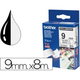 Fita Brother Tze-N231 Não Laminada Branco-Preto 9Mm x 8M