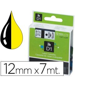 Fita Dymo D1 Preto-Amarelo 12 Mm x 7 Mt