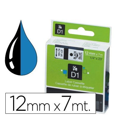 Fita Dymo D1 Preto-Azul 12 Mm x 7 Mt
