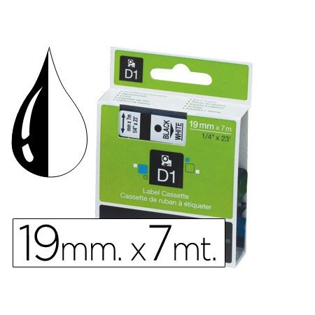 Fita Dymo D1 Preto-Branco 19 Mm x 7 Mt