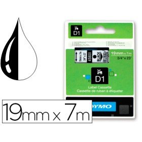 Fita Dymo Preto Transparente 19 Mm x 7 Mt D1