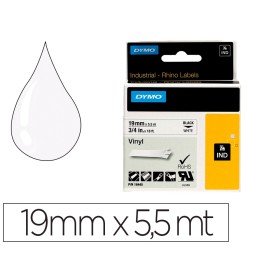 Fita Dymo Vinil Branco 19Mm x 5,5Mt Para Etiquetadora Rhino