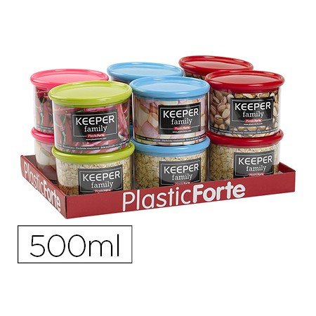 Frasco Multiusos Plastico 500 Ml com Tampa de Cor 110X110X80 Mm