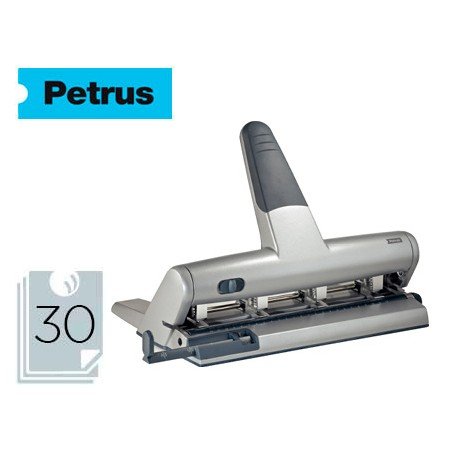 Furador Petrus 514 Metalico Cor Prata 4 Puncoes Capacidade 30 Folhas