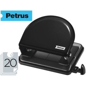 Furador Petrus 52 Metalico Capacidade 20 Folhas Preto