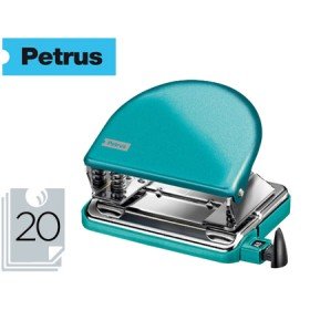 Furador Petrus 52 Wow Turquesa Metalizado Capacidade 20 Folhas em Blister