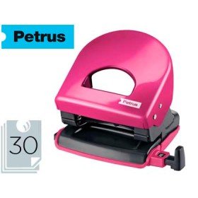 Furador Petrus 62 Wow Fucsia Metalizado Capacidade 30 Folhas