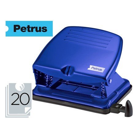 Furador Petrus 65 Capacidade 20 Folhas Azul