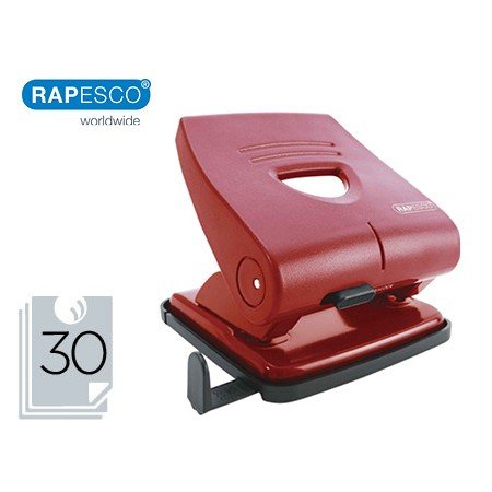 Furador Rapesco 827-P Vermelho 2 Furos Capacidade 30 Folhas