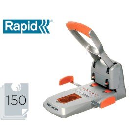 Furador Rapid Hdc150 Supreme Metalico/Abs Prata/Laranja Capacidade 150 Folhas