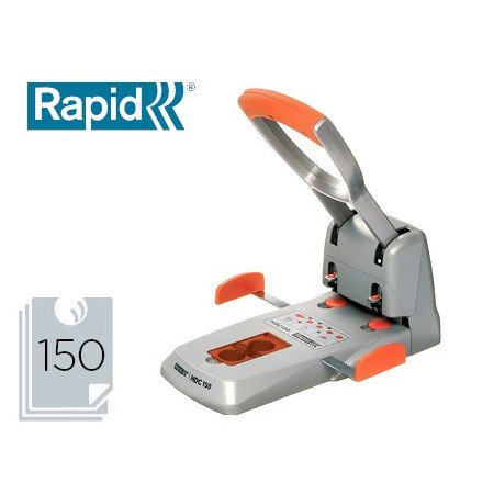 Furador Rapid Hdc150 Supreme Metalico/Abs Prata/Laranja Capacidade 150 Folhas