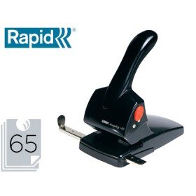 Furador Rapid Hdc65 Fashion Metalico/Abs Cor Preta Capacidade 65 Folhas
