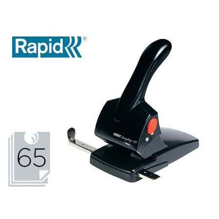 Furador Rapid Hdc65 Fashion Metalico/Abs Cor Preta Capacidade 65 Folhas