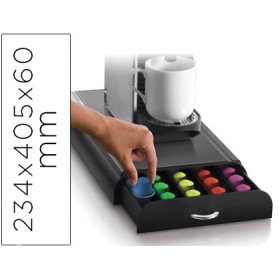 Gaveta Organizadora Cep Poliestireno com 5 Compartimentos Cor Preto Especial Capsulas Monodose