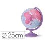 Globo Terrestre Nova Rico com Luz Base E Meridiano Cor Roxo Diametro 25 Cm