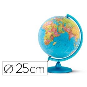 Globo Terrestre Nova Rico com Luz Dia E Noite Base E Meridiano Cor Azul Diametro 25 Cm