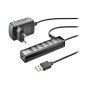 Hub Ngs Tiny 7 Portas com Adaptador de Corrente USB 2.0