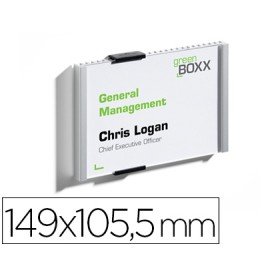 Identificador de Nome Durable Aluminio Placa Acrilica Para Portas 149X105,5 Mm