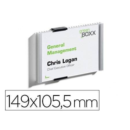 Identificador de Nome Durable Aluminio Placa Acrilica Para Portas 149X105,5 Mm