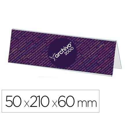 Identificador de Secretaria Archivo 2000 Premium Poliestireno Cristal Transparente 50X210X60 Mm