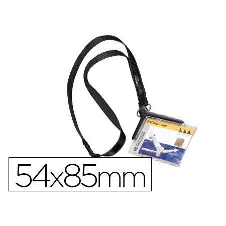 Identificador Durable com Cordao Plano Acrilico Diagonal 54X85Mm