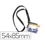 Identificador Durable com Cordao Plano Acrilico Diagonal 54X85Mm