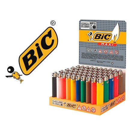 Isqueiro Bic Maxi J26 Expositor de 50 Unidades Cores Sortidas