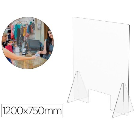 Janela de Proteção de Mesa Para Mostrador Metacrilato 300 x 150 Mm Medidas 1200 x 750 Mm