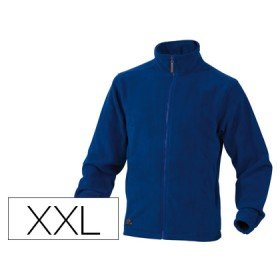 Jaqueta Polar Deltaplus com Punhos Elasticos E 2 Bolsos Cor Azul Formato Xxl